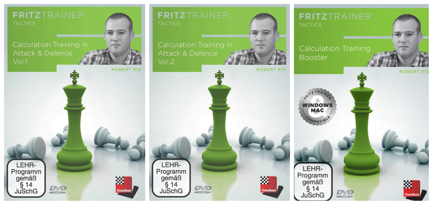Calculation Training in Attack & Defence Vol.1 & Vol.2 with Calculation Training Booster by Robert Ris