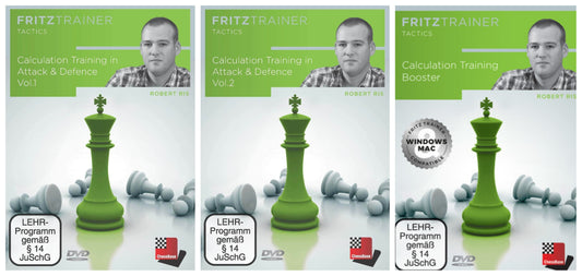 Calculation Training in Attack & Defence Vol.1 & Vol.2 with Calculation Training Booster by  Robert Ris
